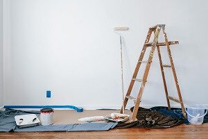 Basement renovation painting