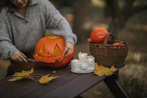 Halloween pumpkin carving