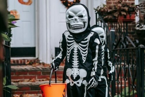 Halloween skeleton kids custome