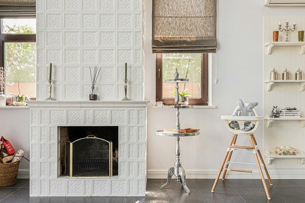 tile fireplace