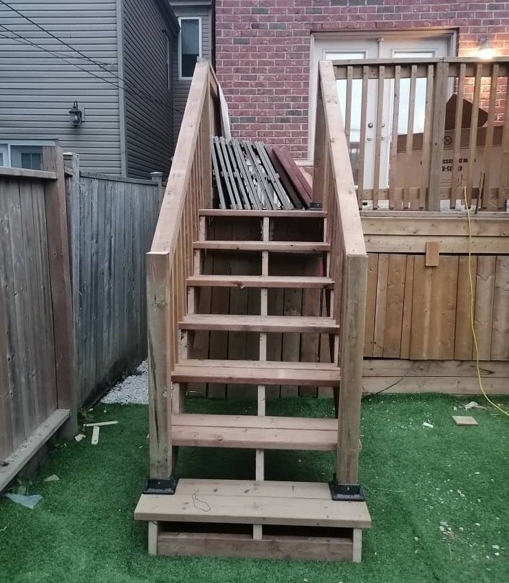 wooden staircase installation