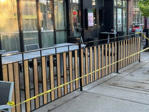 restaurant patio in progress