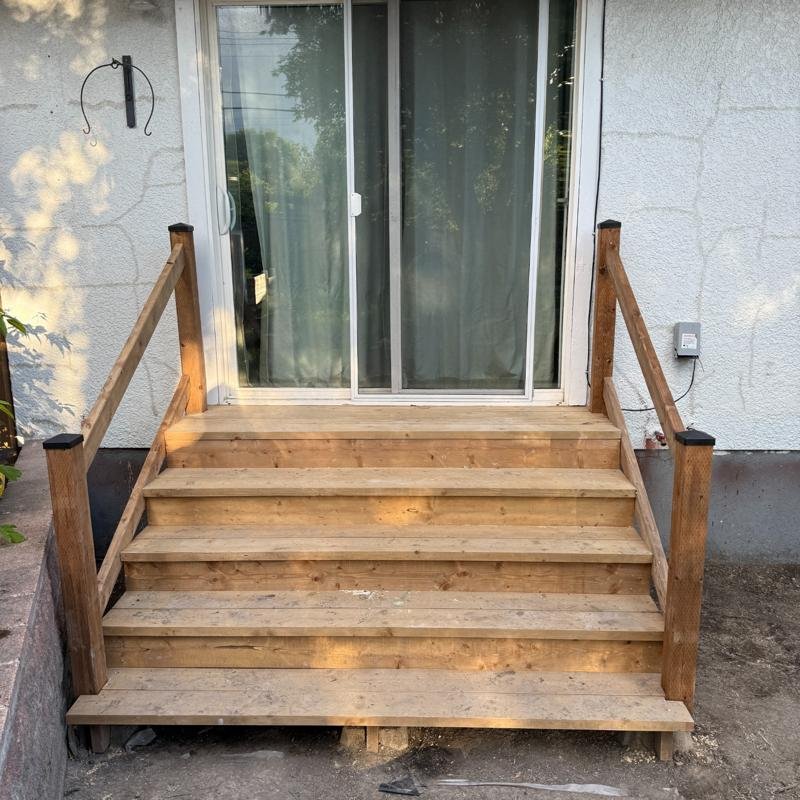 wooden staircase installation
