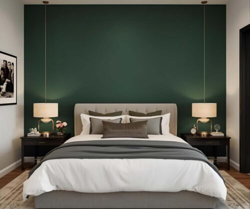 accent wall in forest green