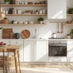 White kitchen and wood