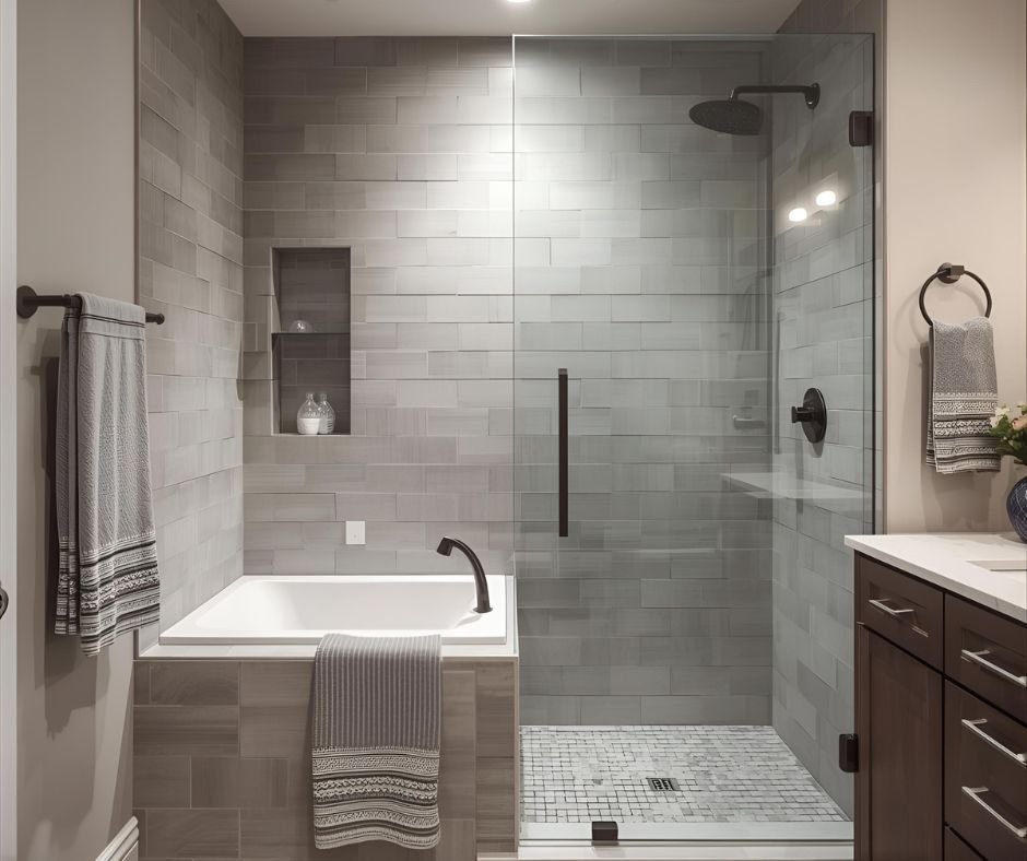 Modern bathtub to shower