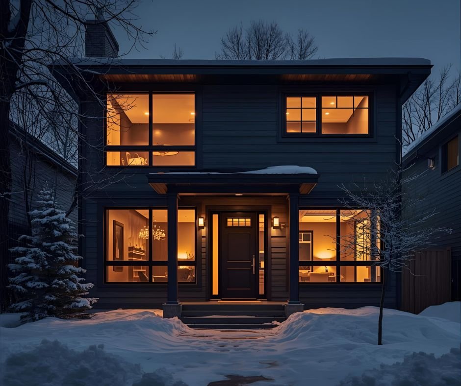 Canadian home in winter
