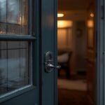 Insulated modern windows with warm interior light and snowy exterior in Canada
