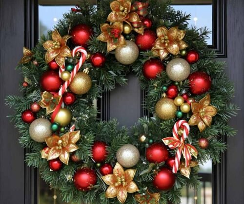 Holiday wreaths are all about sparkle and celebration